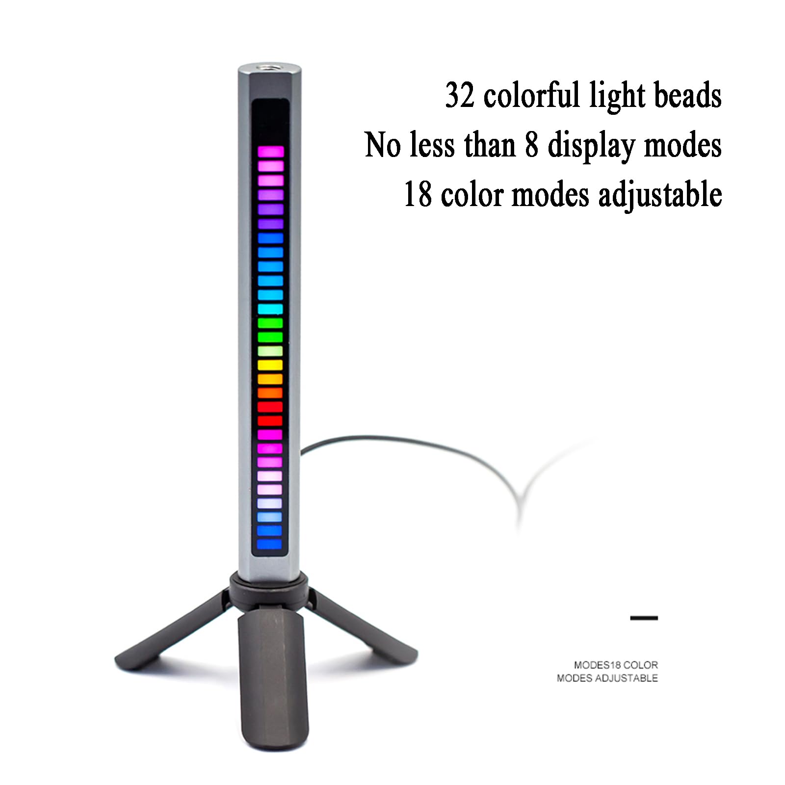 Sterowane głosem światła rytmiczne, lampa RGB z automatyczną regulacją wzmocnienia, regulowana jasność i prędkość do wnętrz pomieszczeń