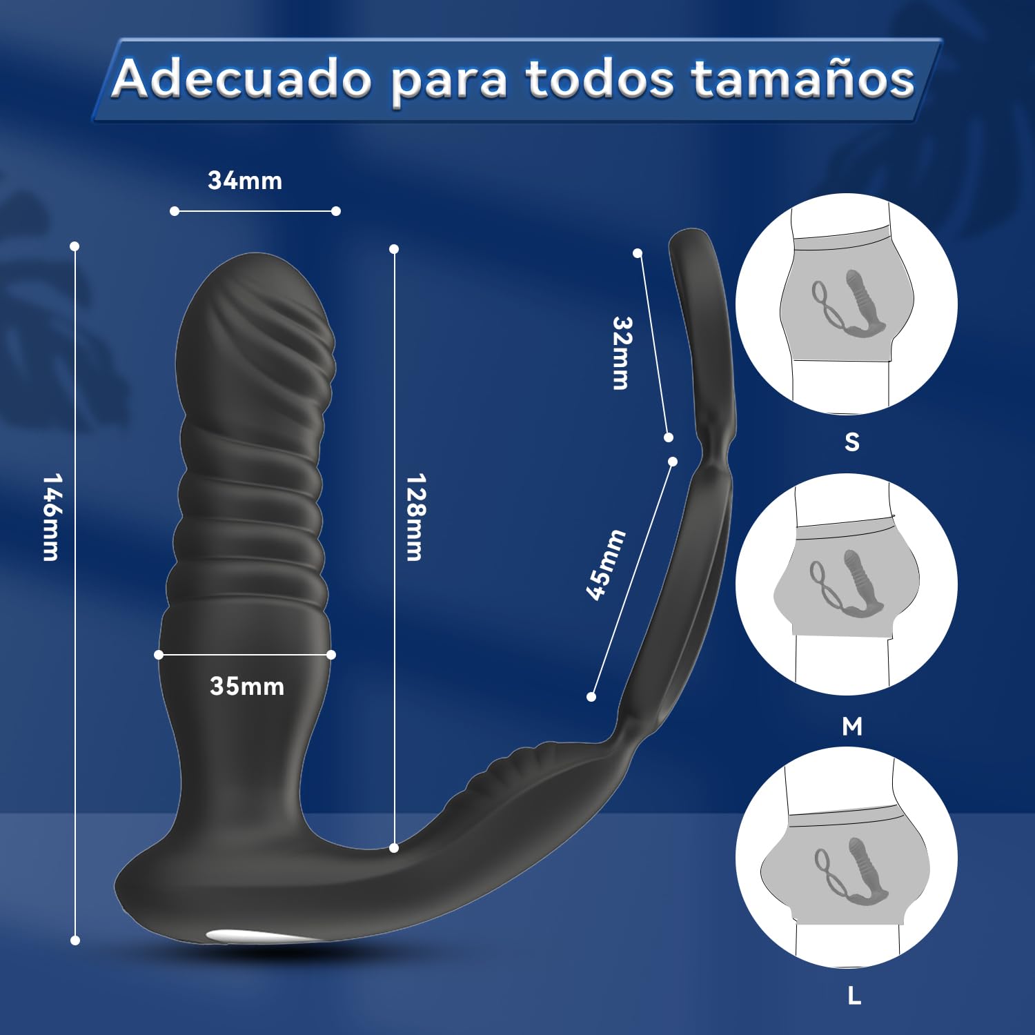 Massaggiatore con anello, dildo, 10 modalità di vibrazione