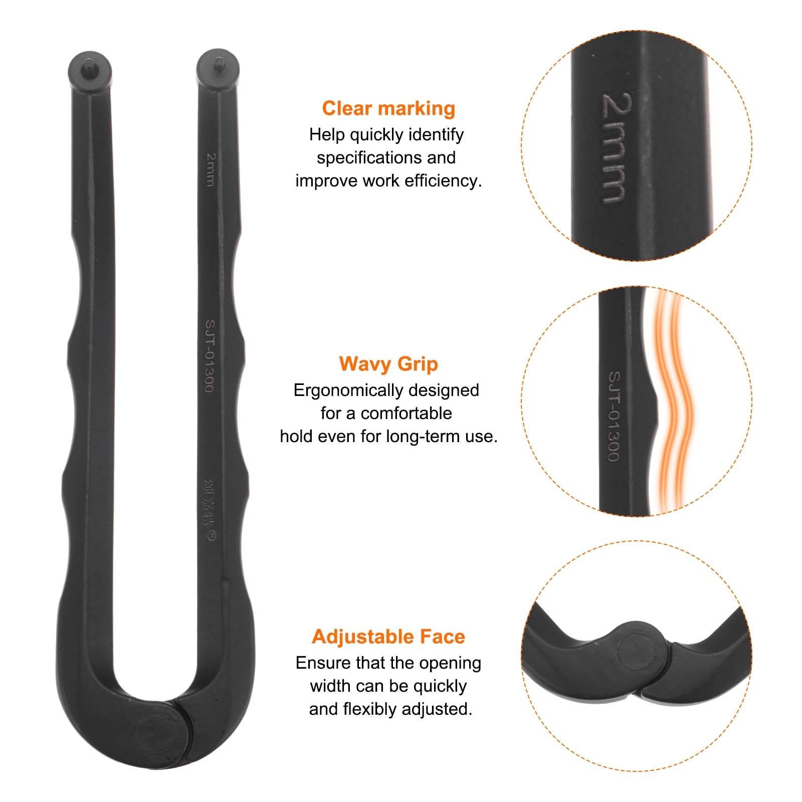QUARKZMAN Ajustable Cara Inglesa Llave 2mm Diámetro 8-150mm Apertura Rango Universal Ángulo Amoladora Inglesa Llave Pasador Alicates para Tuercas Redondas con Perforados Agujeros