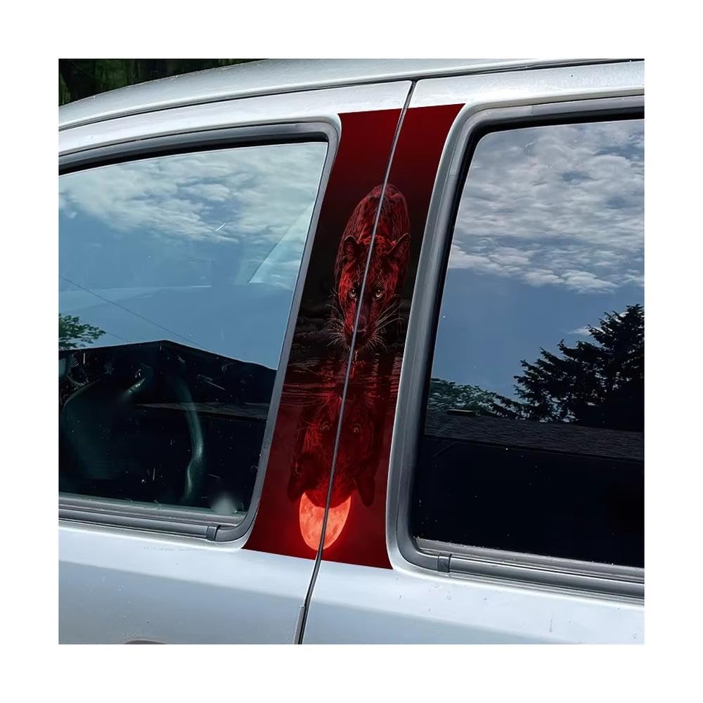 Auto Accessory Car Center Pillar Window Film Black Panther Glossy Protective Polyethylene