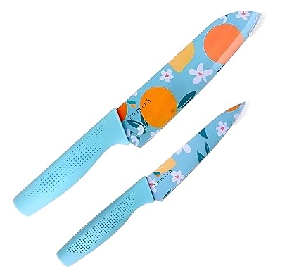 yomith Knife Set Color Printed, Stainless Steel Non-Stick with Non-Slip Ergonomic Handle, Professional Ultra Sharp Knife Set for Kitchen & Restaurant (Knife M-A/M-B 2 PCS Set)