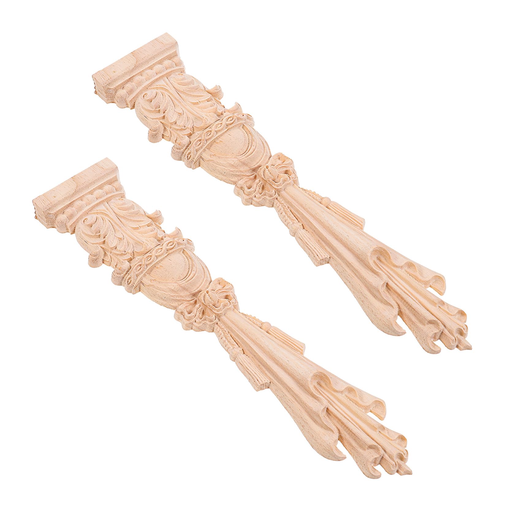 VILLCASE Wooden Carved Roman Column Applique Classic Vintage Style 2pcs Lightweight with Good Texture for Cabinetry Decor for Room or Office Decoration