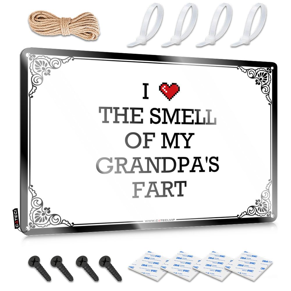 Outdoor Decorations For Porch Soft Area Funny Vintage Signs | I Love The Smell Of My Grandpa's Fart Farmhouse For Longhorn Living Room(20X30CM)
