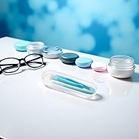Vista 5 de Aplicador de lentes de contacto azules, removedor y pinzas, punta suave, compacto, multiusos