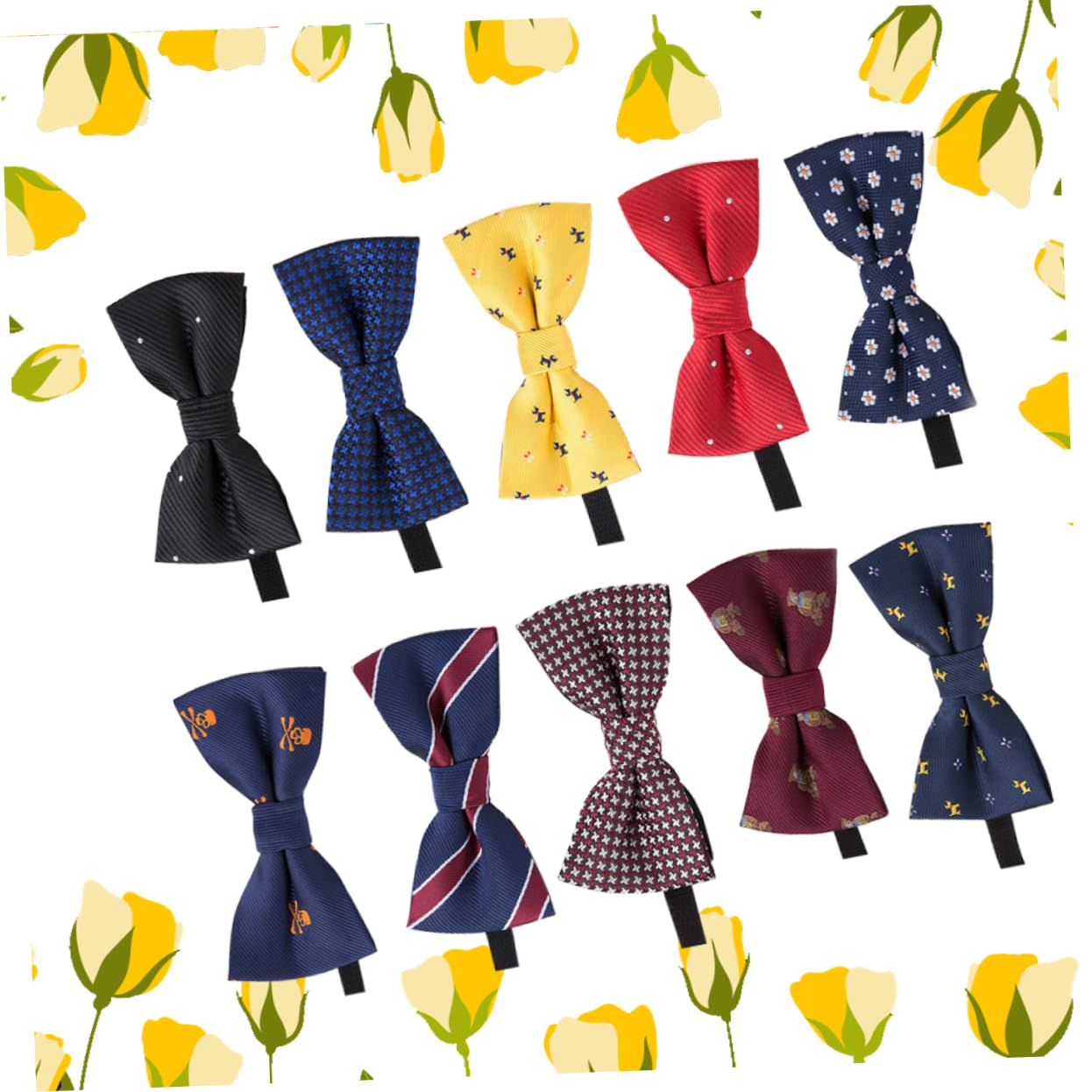 40piezas Conjunto De Pajaritas De Poliéster Diseño Clásico y Estampado Aleatorio Accesorio Para Fiestas Bodas y Celebraciones