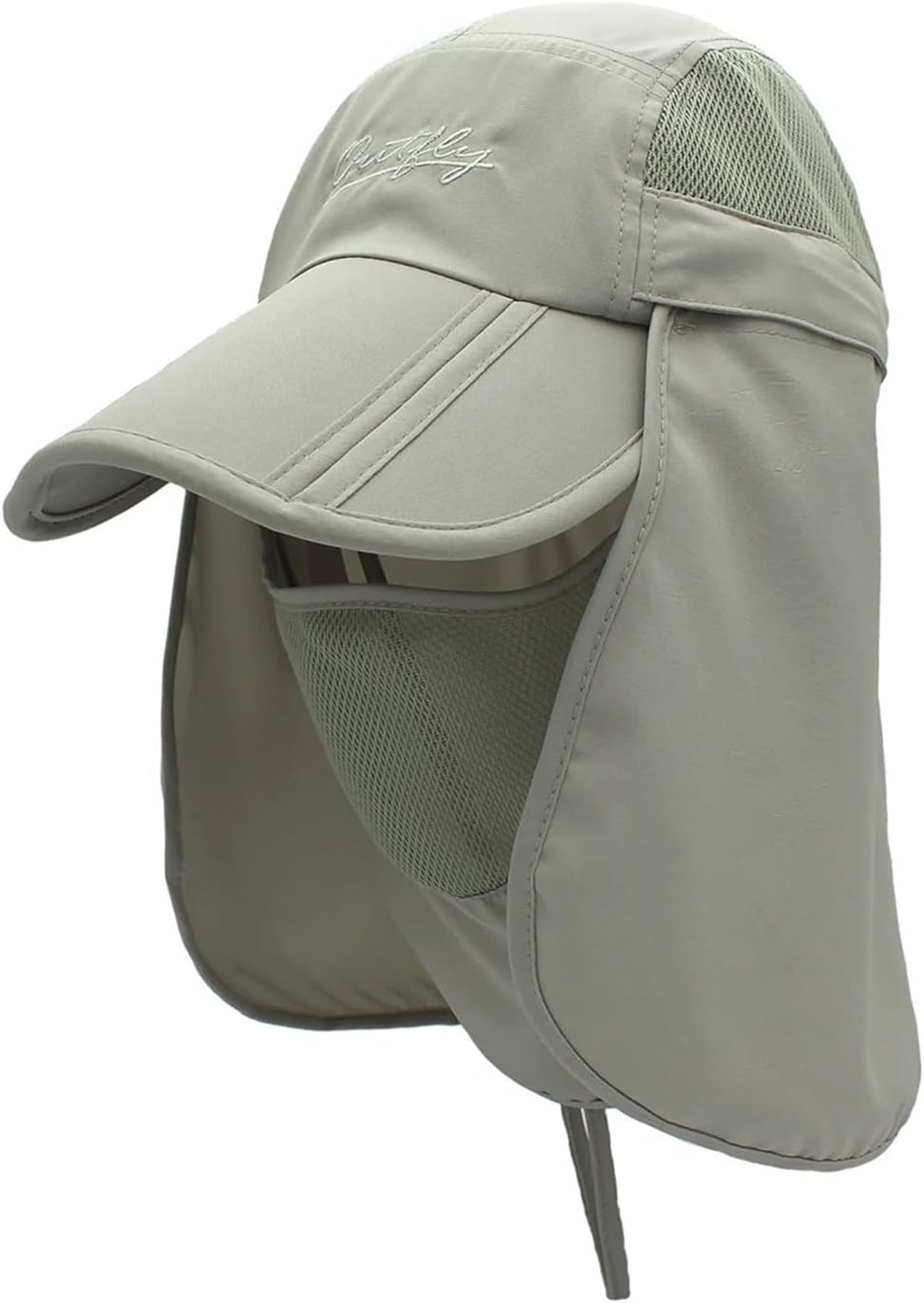 Mens Women Sun Visor Hat Adjustable Fishing Hats With Removable Face Mask Neck Flap Outdoor Cap