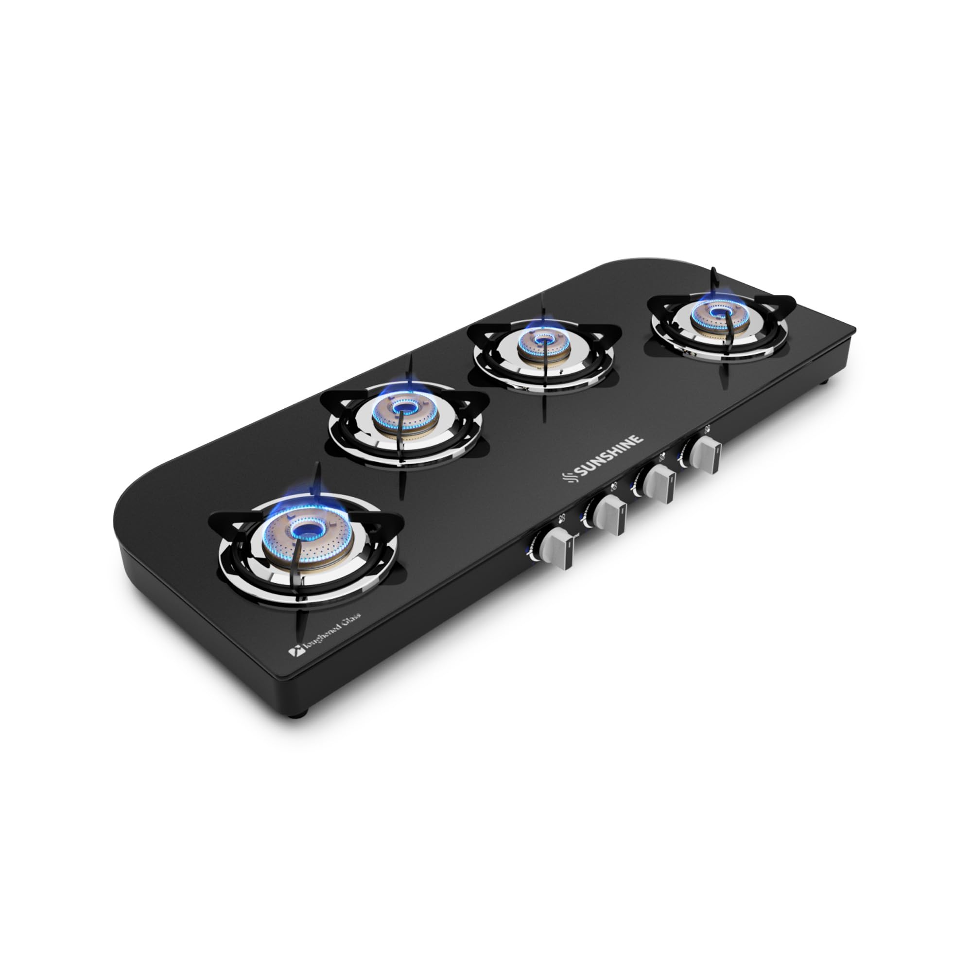 Sunshine Olympic Gold Four Brass Burner Gas Stove Manual Ignition (Glass Top, ISI Certified) LPG Cooktop-image-31