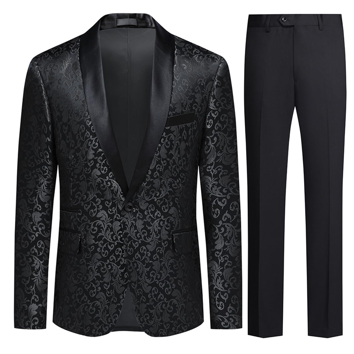 Allthemen Abito da Uomo in 2 Pezzi Slim Fit Jacquard Tuxedo per la Laurea della Festa Nuziale