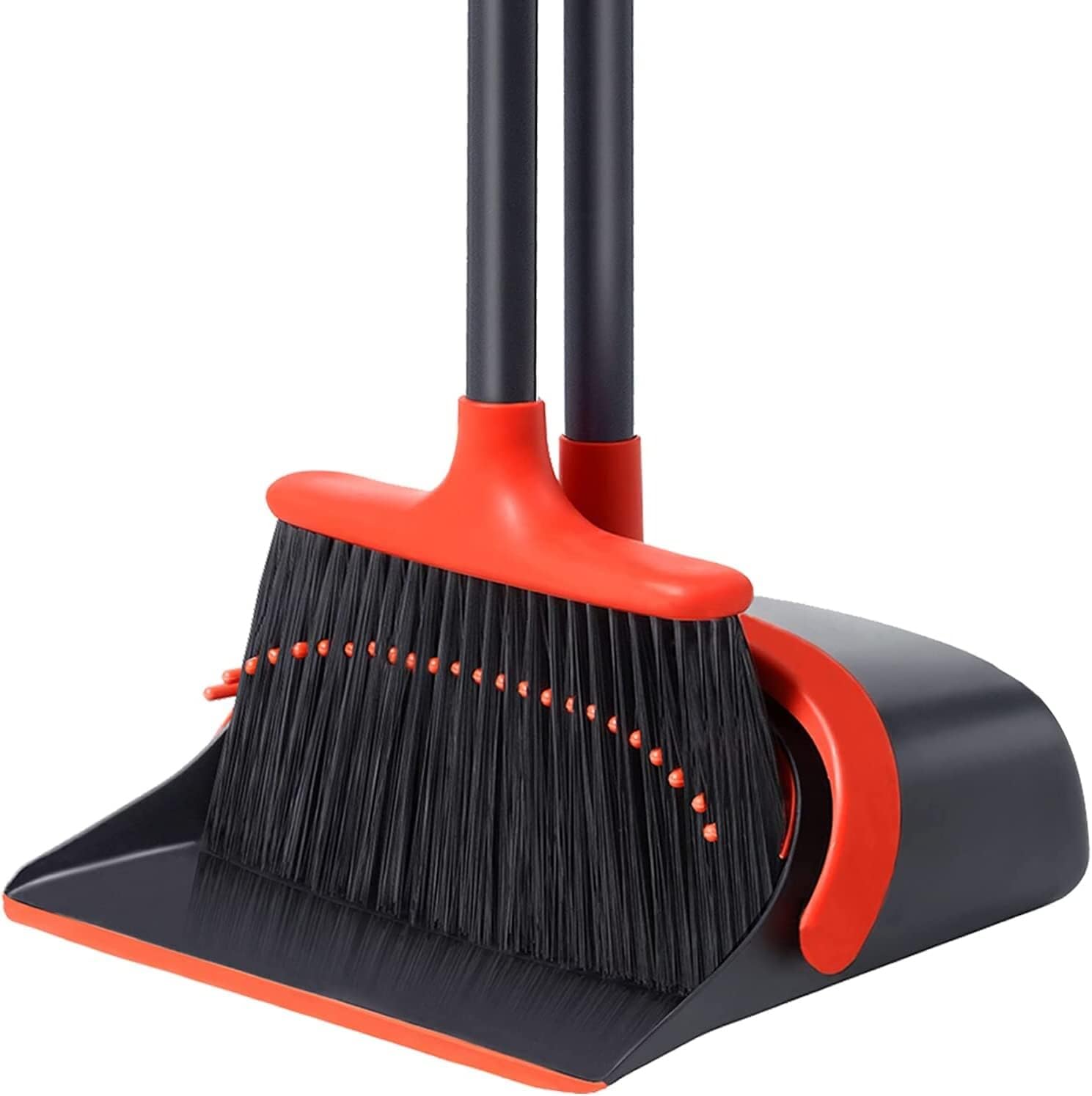 Broom and Dustpan, Broom and Dustpan Set for Home, Dustpan with 52" Long Handle Broom Combo Set, Standing Dustpan and Broom Set for Home Kitchen Room Office Lobby Floor Cleaning