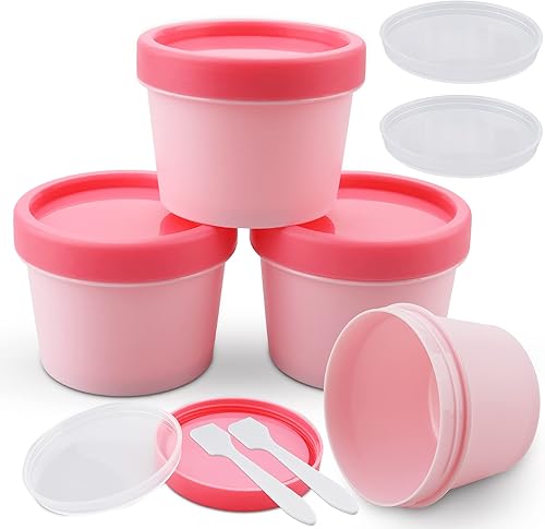 Cosywell Tarros cosméticos de 3.4 onzas  3.4 fl oz, tarros de plástico vacíos para crema, 4 recipientes de viaje recargables para artículos de