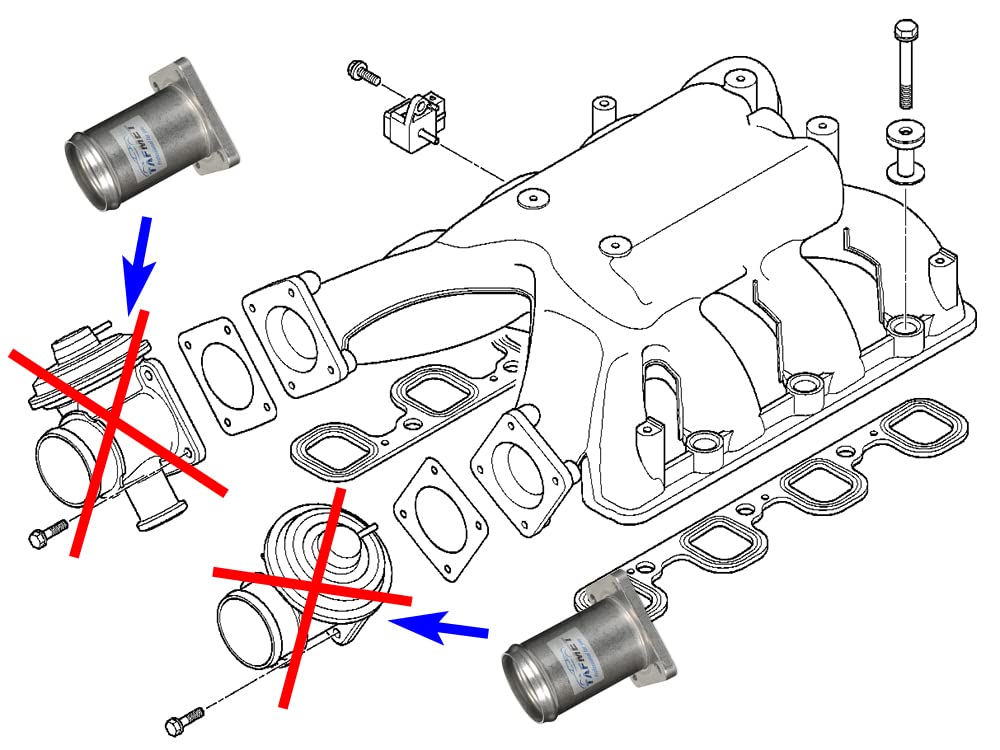 EGR Valvola di Ricambio Tubo Tuning Kit per BMW 7' 740d E38 E65 con Motori M67