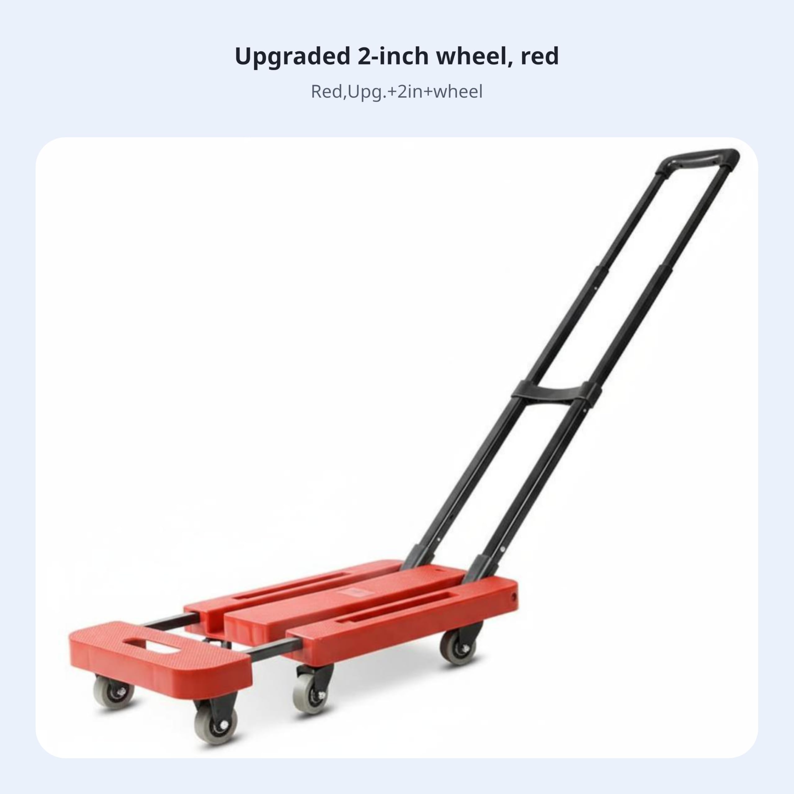 Zusammenklappbarer Stahlkarren mit en Rollen Und Einem Stabilen Rahmen für Den Effizienten Transport von Möbeln Und Kisten in der Wohnung Oder Im Büro, Grün, Upgrade 2in Rad
