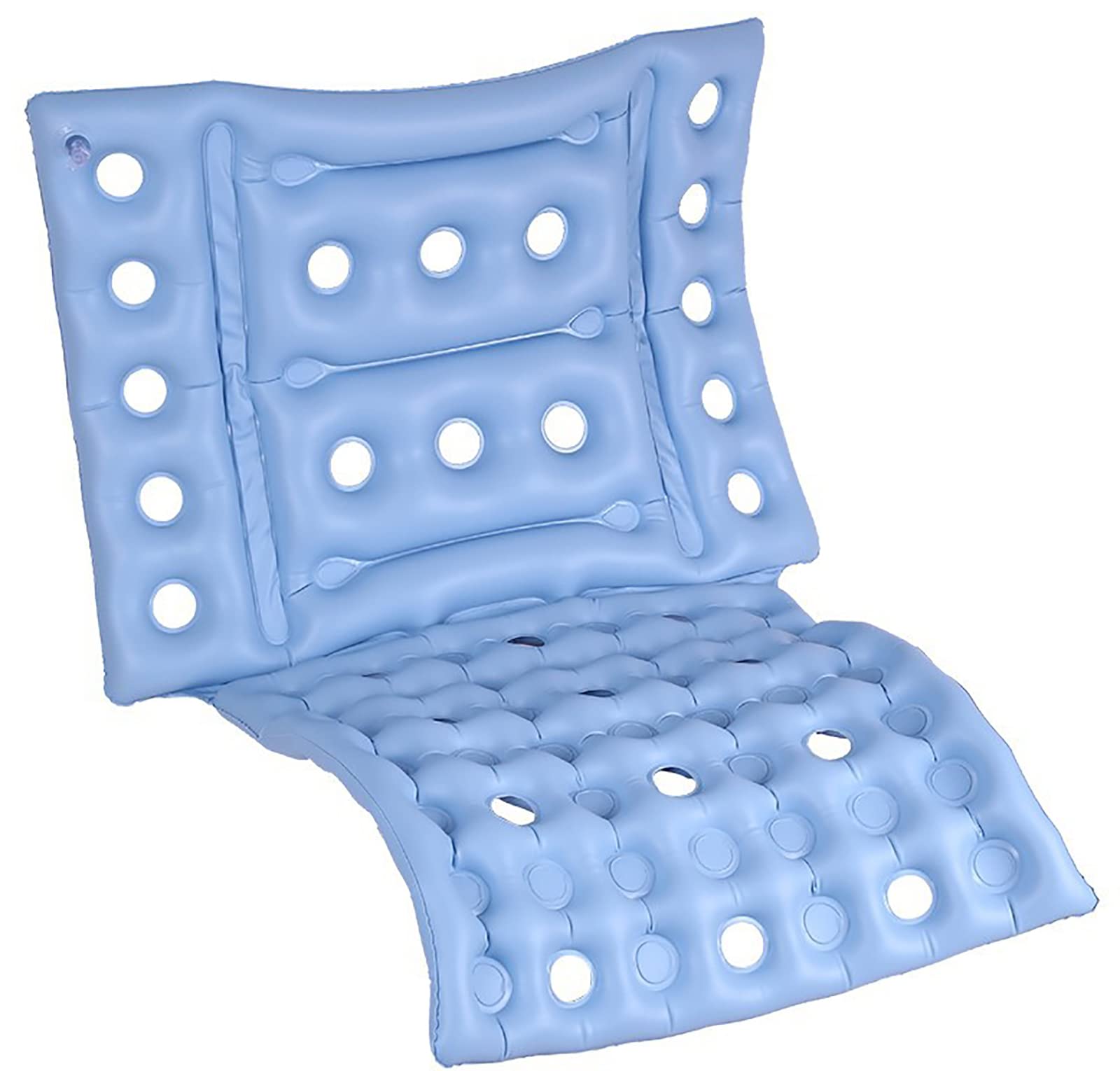 Cojín de asiento antiescaras, con respaldo Cojín de silla cómodo para silla de ruedas, Cojín de asiento inflable de aire postrado en cama, Transpirable e impermeable, para ancianos, discapacitados,