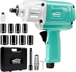 Chave de Impacto Pneumática 1/2" 1200Nm Profissional - Kit Completo com Soquetes 12-24mm, Extensor e Acessórios - Ideal para Reparação de Automóveis e Manutenção Industrial