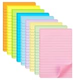 9 Pack Lined Sticky Notes 4X6 in Post, 9 Pastel Colors Large Ruled Post Sticky Colorful Super Sticking Power Memo Pads Strong Adhesive, Sticky Notes with Lines Office, Home, 35 Sheets/pad