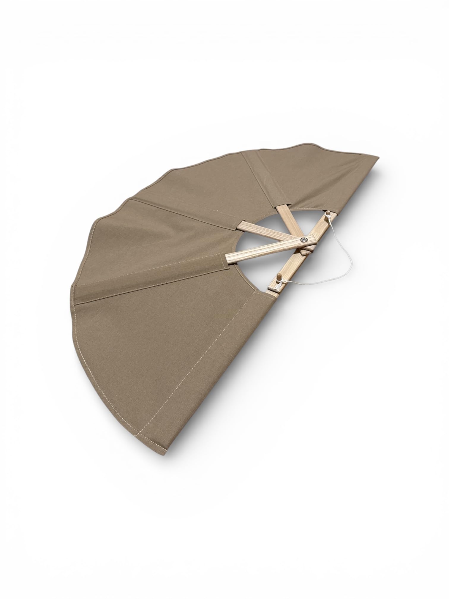 Sauna Fächer – Großer Saunafächer 80 cm – Handgemachter Aufgussfächer zur Wärmeverteilung – aus Eschenholz & Baumwolle (Sand)
