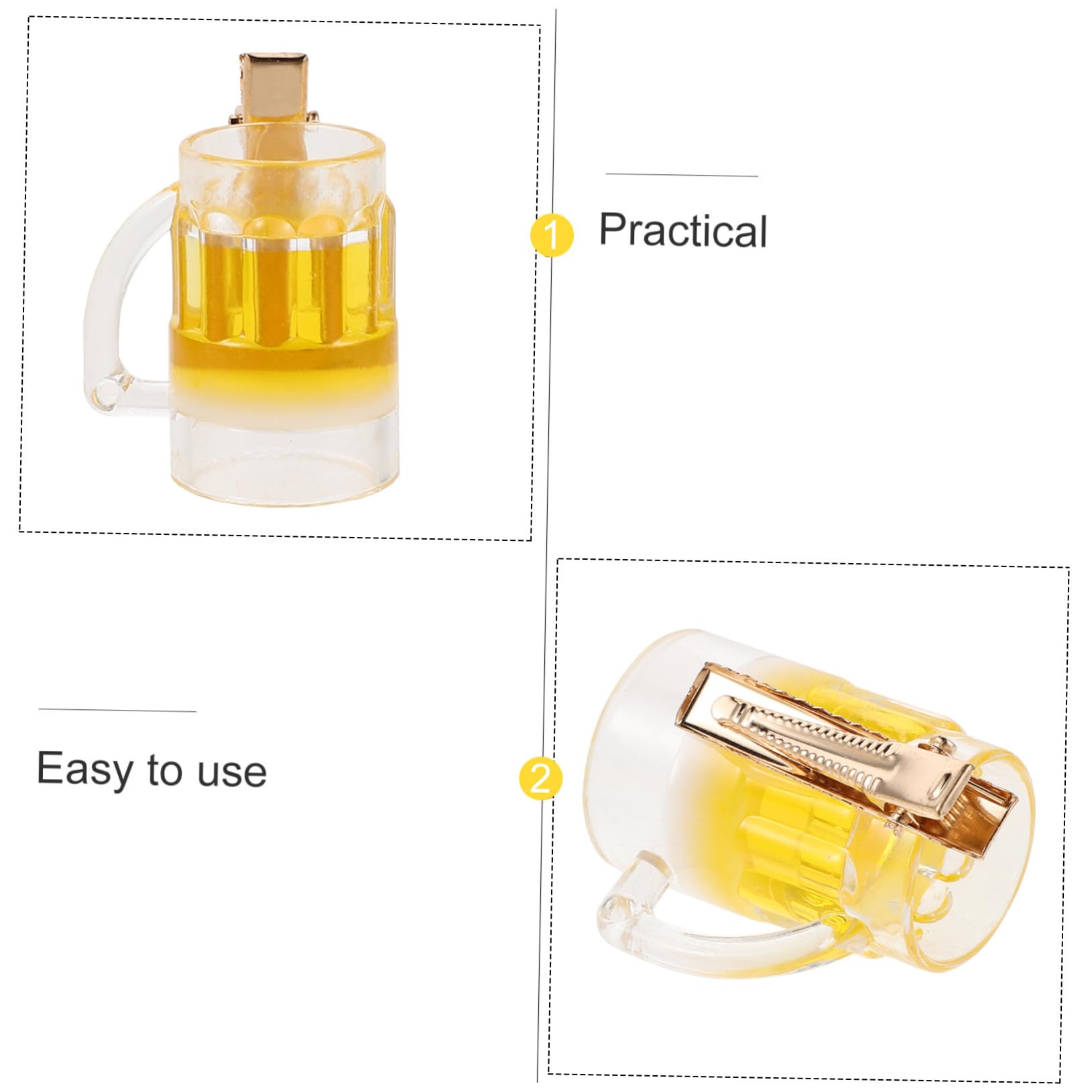 PLAFOPE 20 Pinzas Para El Pelo Con Forma De Cocodrilo Para Cerveza Pinzas Para El Pelo Con Forma De Taza De Cerveza