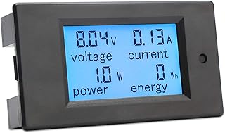 DROK Digital Multimeter DC 6.5-100V 20A Voltage Amperage Power Energy Meter, DC Volt Amp Tester Gauge Monitor LCD Digital Display with Built-in Shunt