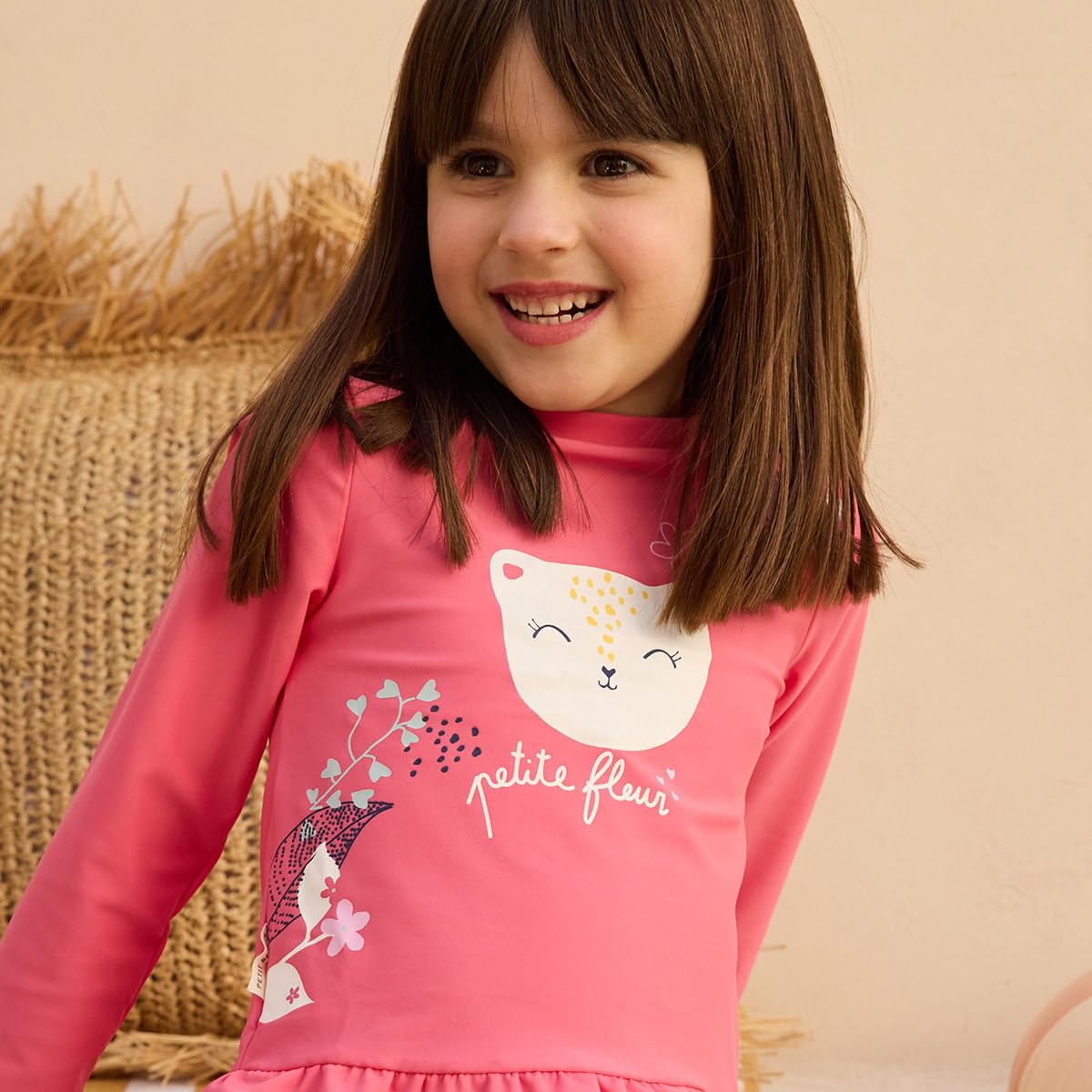 Petit Béguin - Maillot de Bain bébé 2 pièces t-Shirt de Protection UV & Culotte Ciao Milano