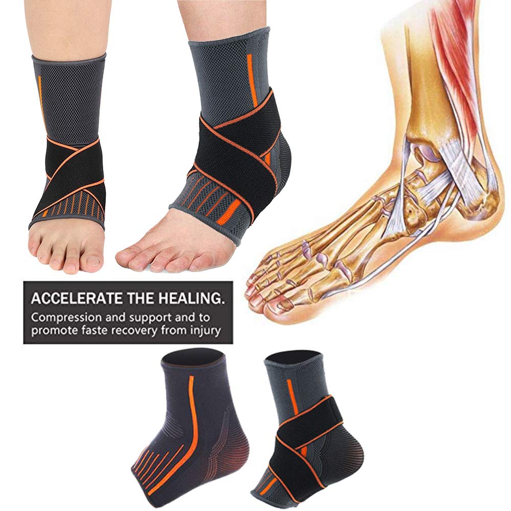 Semme Tobillera Calcetín Fascitis Plantar Compresión de Tobillo Esguince Deportiva con Soporte de Protector de Tobillos para Fitness y Alivio de Dolor de Hinchazón Tendinitis (Mujer)