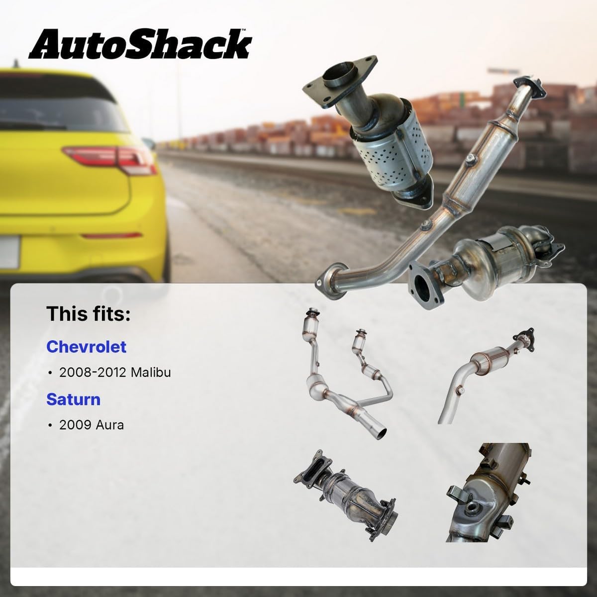AutoShack Front Catalytic Converter Exhaust Pipe Direct Fit Replacement for 2008 2009 2010 2011 2012 Chevrolet Malibu 2009 Saturn Aura 2.4L FWD (EPA Compliant) EMCC26579