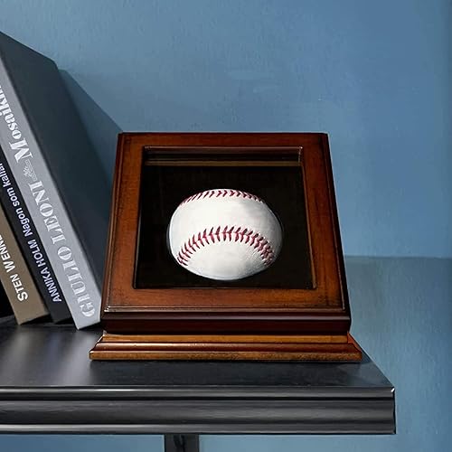 Miniatura 2 de Vitrina de béisbol Regalo de béisbol - Madera con tapa de vidrio