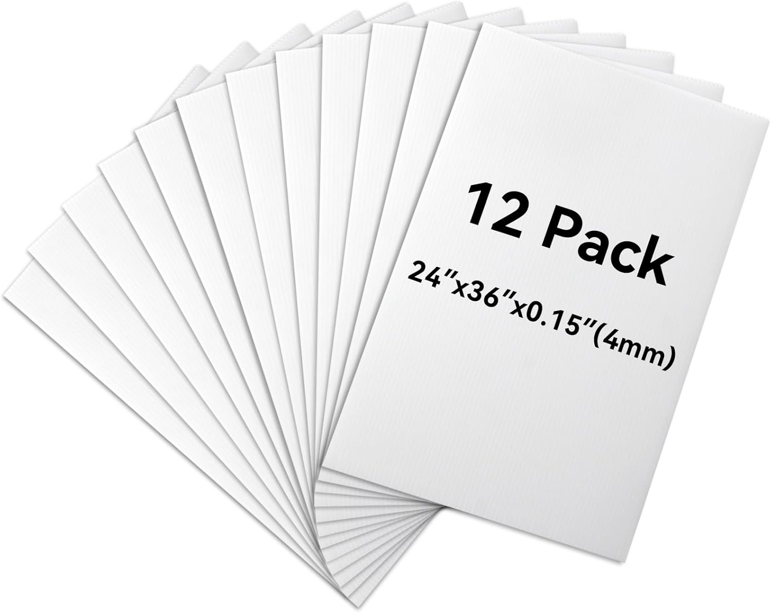YDisplay 12Pack Poster Blank Board 24×36’’ Corrugated Plastic Board 3/16 Inches Thick for School Projects,Craft,Art & Display,White 12pack White