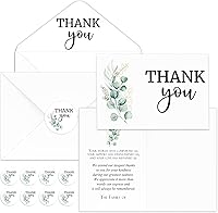 Vista 20 de Fumete Juego de 50 tarjetas de agradecimiento funerarias con sobres y calcomanías, tarjetas de agradecimiento de condolencias con mensaje