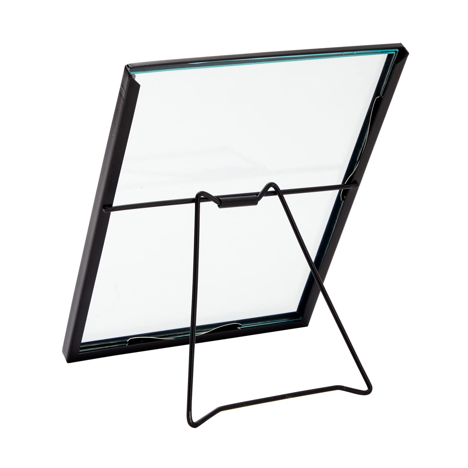 Juvale Schwebender Hochzeits-Bilderrahmen aus Glas, 17,5 x 22,6 cm, für 12,7 x 17,8 cm große Fotos, zum Aufhängen von Bilderrahmen und Tischnummernanzeige, doppelseitiges Glas und Staffelei-Rückseite