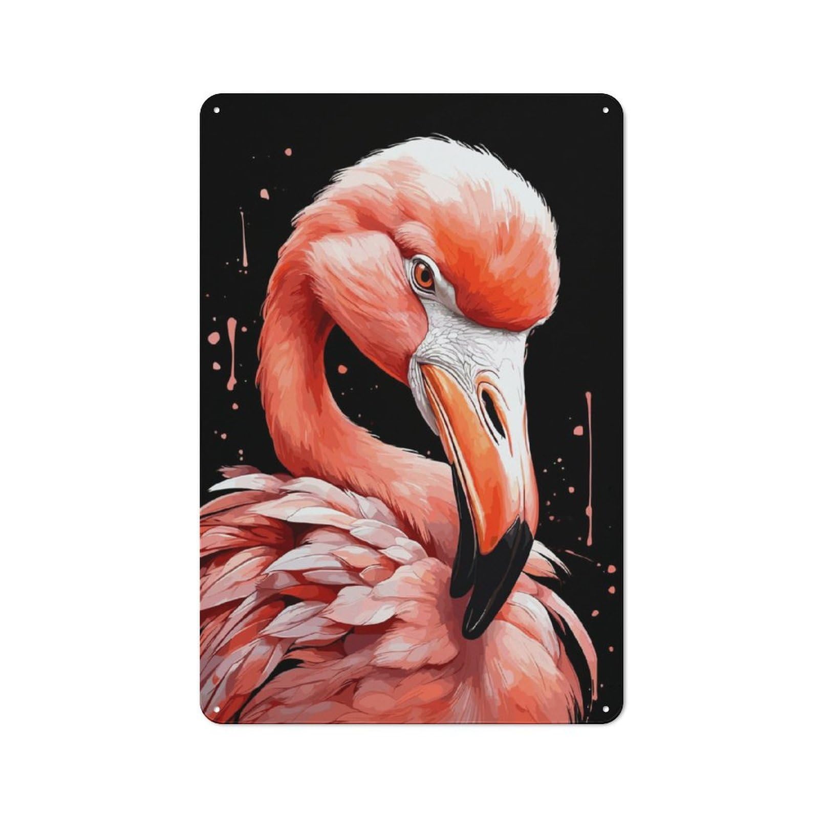 Junmoney Flamingo Animals Tin Sign 30X20cm With For Workshop Wall, Vintage Decor, Gift For Workshop Decor Fans During The Christmas Season