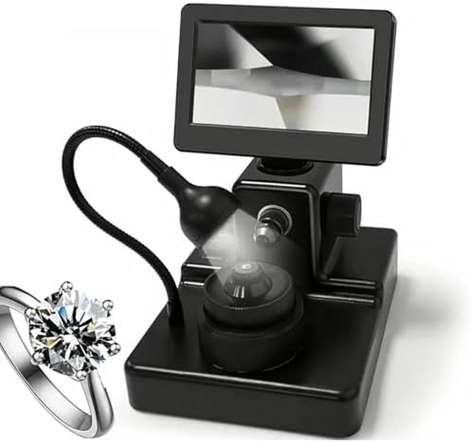 YXZYFPP LED Magnifying Viewer for Precise Diamond Girdle & Inscription Identification, Jewelry Loupe for Gemstone Analysis, Professional Quality Magnifier