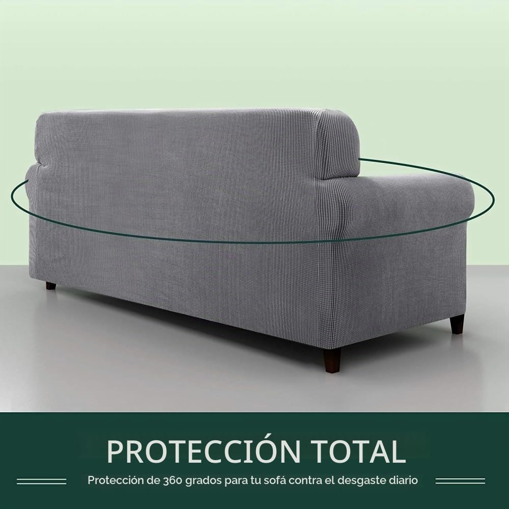 Funda Sofa Chaise Longue Impermeable elástica Forro Polar de maíz Telas Suaves y cómodas, Moderno Universal para Sala de Estar Fundas para Sofa, fácil de cuidar,Light Grey,4-Seat 230-300cm