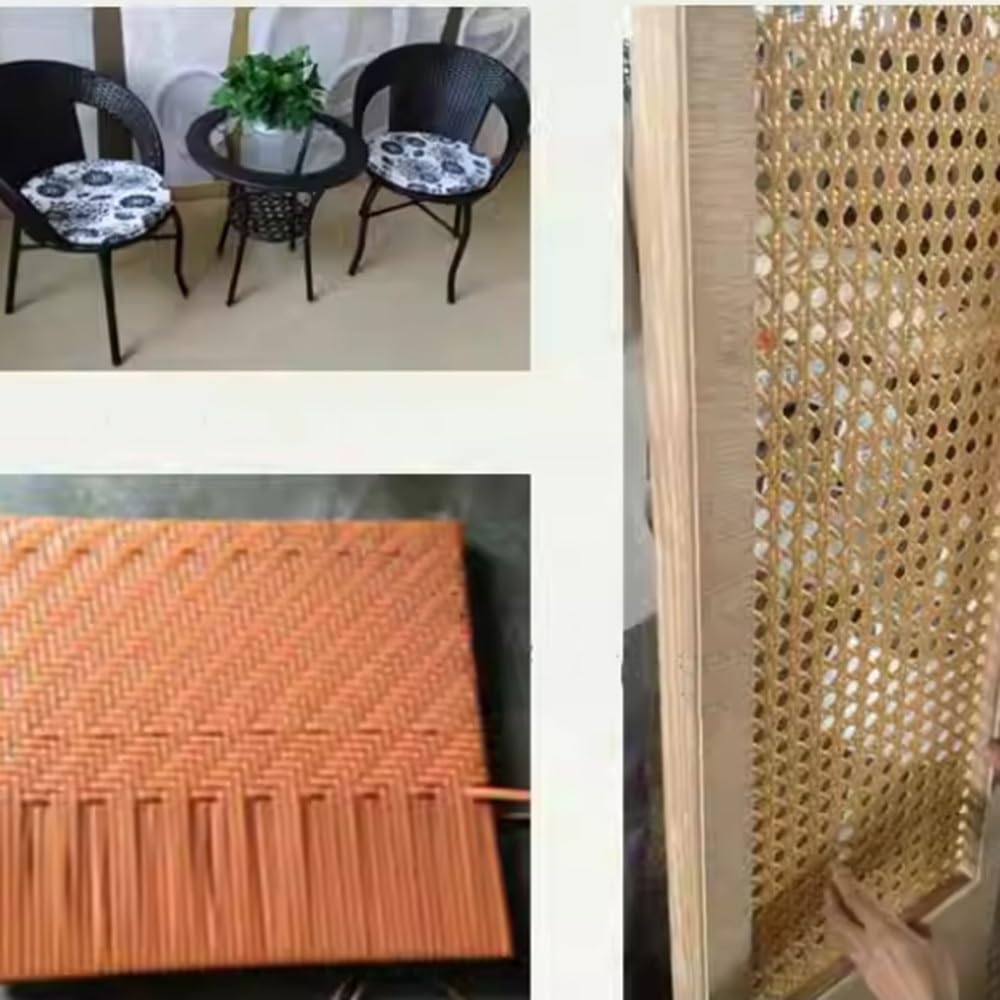 Yldessm&EU Materiale di Riparazione in Vimini da 60 m, Larghezza 8 mm Kit di Riparazione in Rattan plastica Materiale for Tessitura in Vimini Piatto for Sedia da Giardino Divano Cestino(Orange)