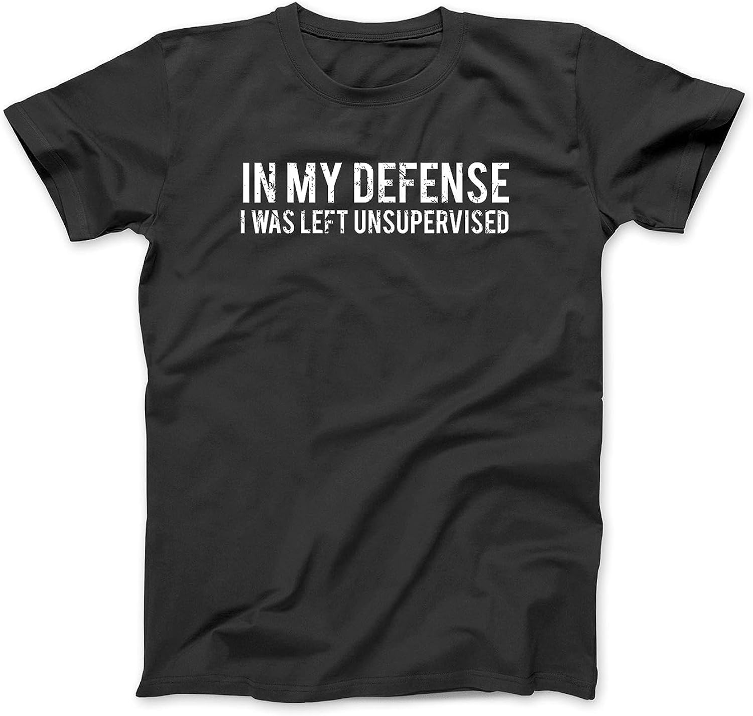 Orcow Unisex Black In My Defense I Was Left Unsupervised T Shirt Graphic Tees For Women Men (3Xl)