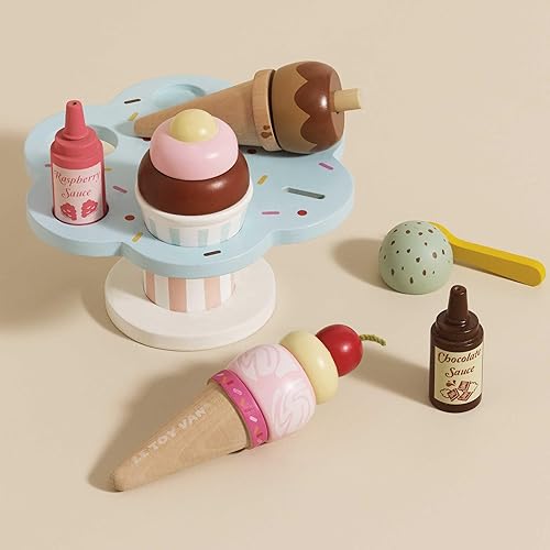 Miniatura 3 de Le Toy Van - Juguete educativo de madera Honeybake Helado de Carlo de madera colorido Juguete de imitación de helado  12 piezas - Grandes regalos de