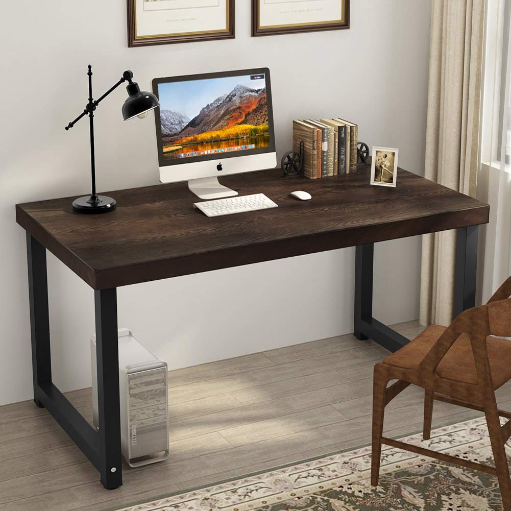 Buy Tribesigns Rustic Solid Wood Computer Desk, 55 inch Large Office
