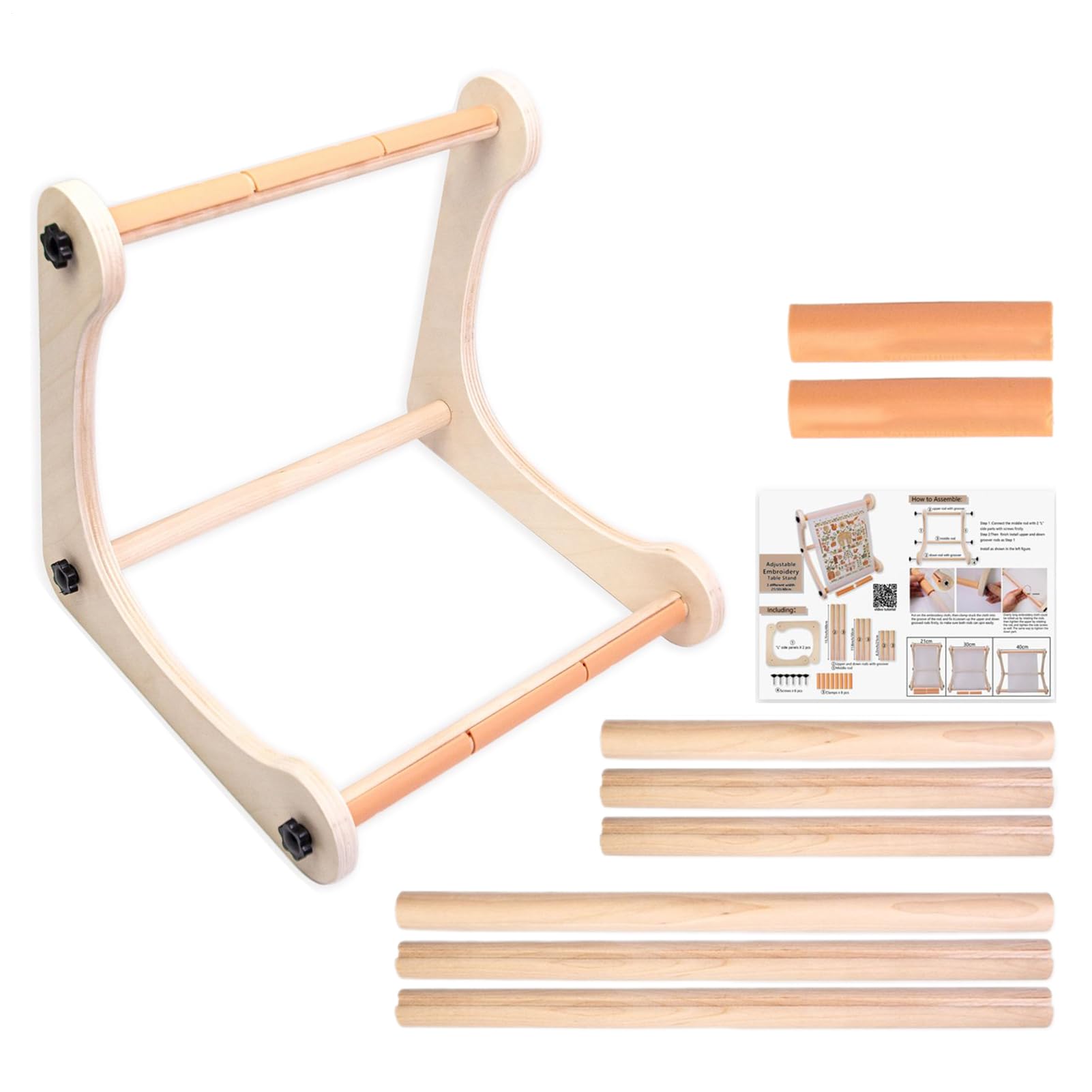 Ramka do haftowania na kolanach, regulowany drewniany do haftowania, rękodzieło, kreatywne projekty