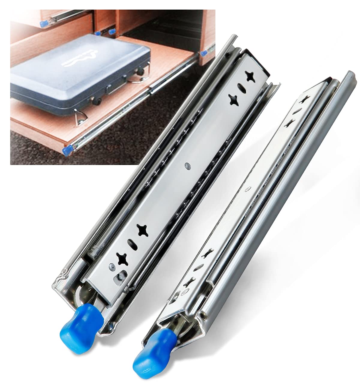 YENUO Locking Heavy Duty Drawer Slides Full Extension 12 14 1618 20 22