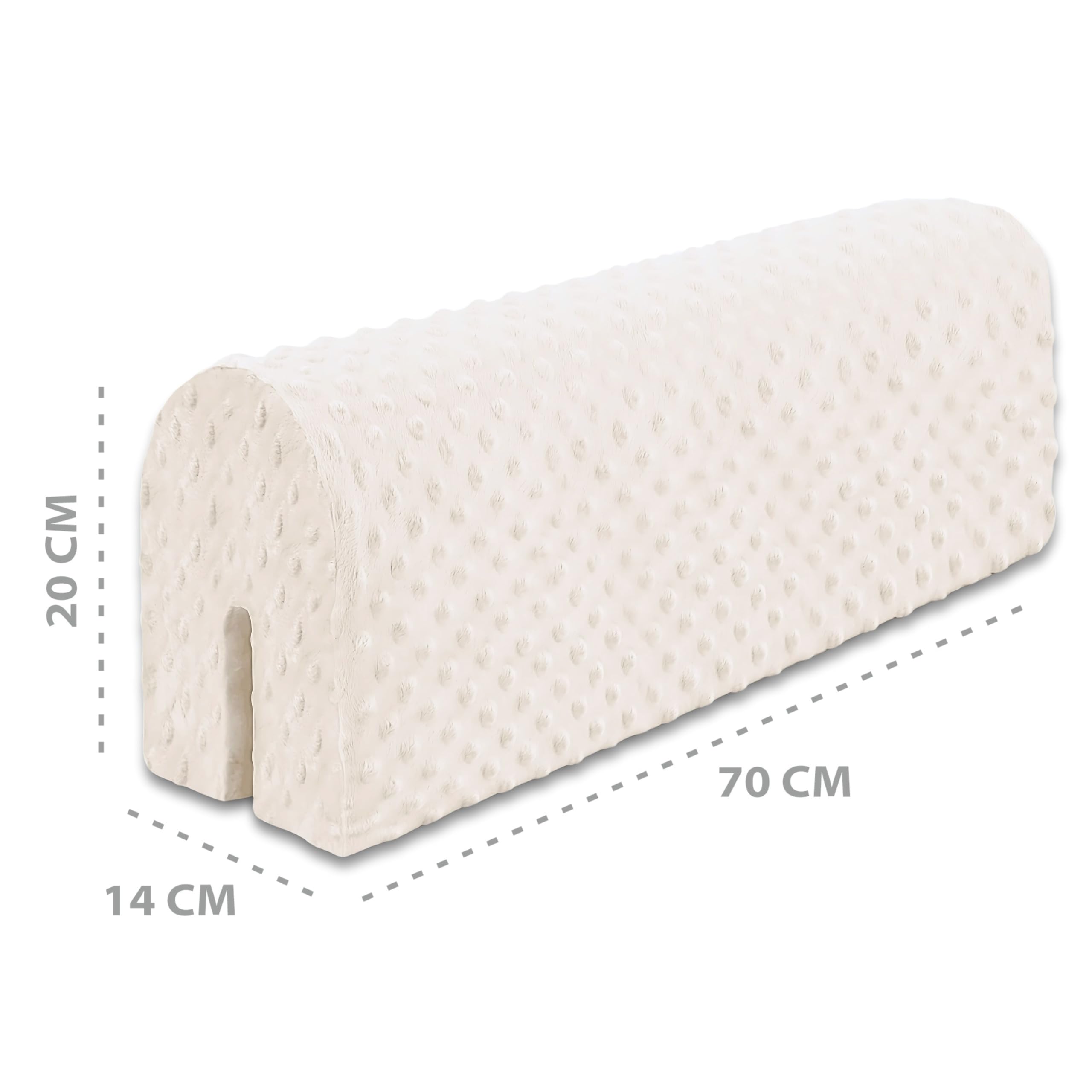 Totsy Baby Paracolpi lettino neonato antisoffoco 70 cm - Protezione schiuma per lettino fasciatoio e culla per i bordi del letto o della culla per bambini da 1 a 3 anni Beige chiaro