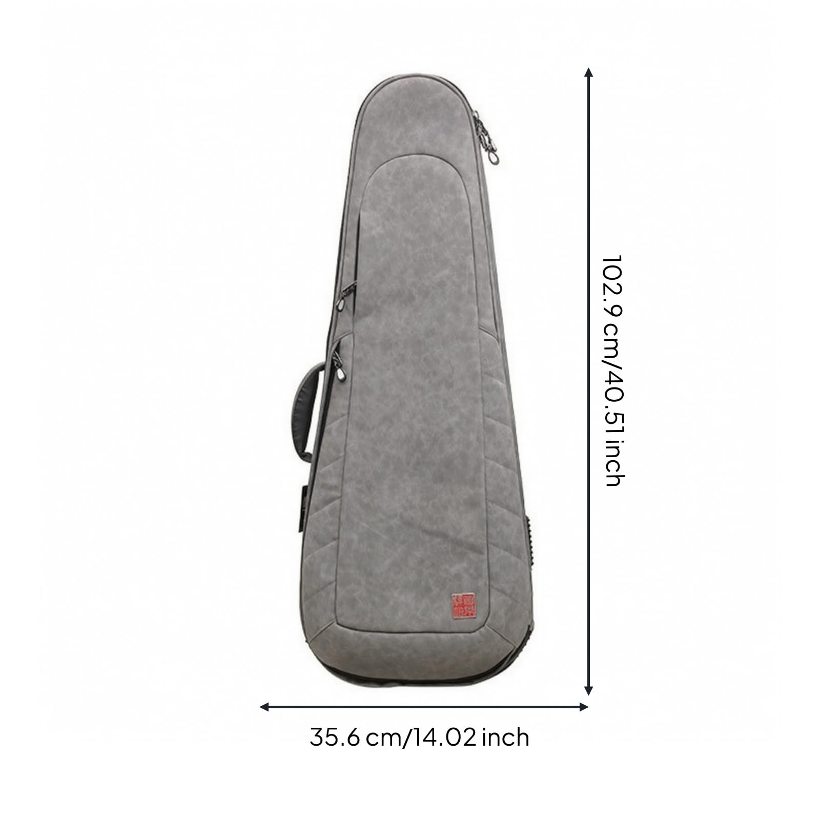 Industrial Carry Case Borsa Doppia Chitarra Elettrica Custodia Trasporto con Ruote Struttura Robusta Interno Antigraffio Maniglia E Spallacci Tasche, Array, Grigio