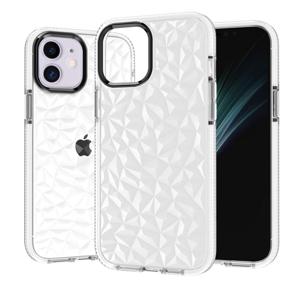 Bonitec Jesiya Compatible with iPhone 12 Case 3D Geometric Crystal Sparkle Bling Case Luxury Shiny Diamond Protective Case Cover for Women, Girls, Ladys