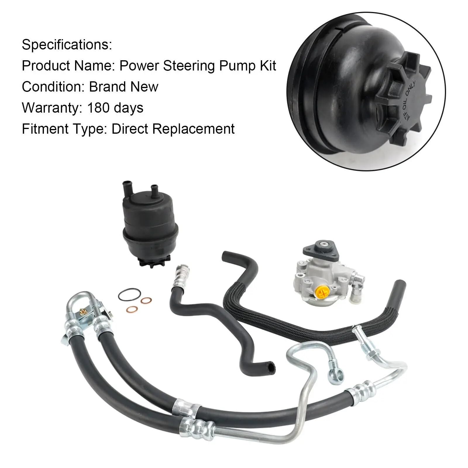 Pompa kolumny kierowniczej 3241675658 553-58945 Zestaw pompy wspomagania kierownicy pasujący do BMW E46 320i 323i 325i 328Ci 328i 330i 2001-2005 32416764726 32412227264(LF-30)