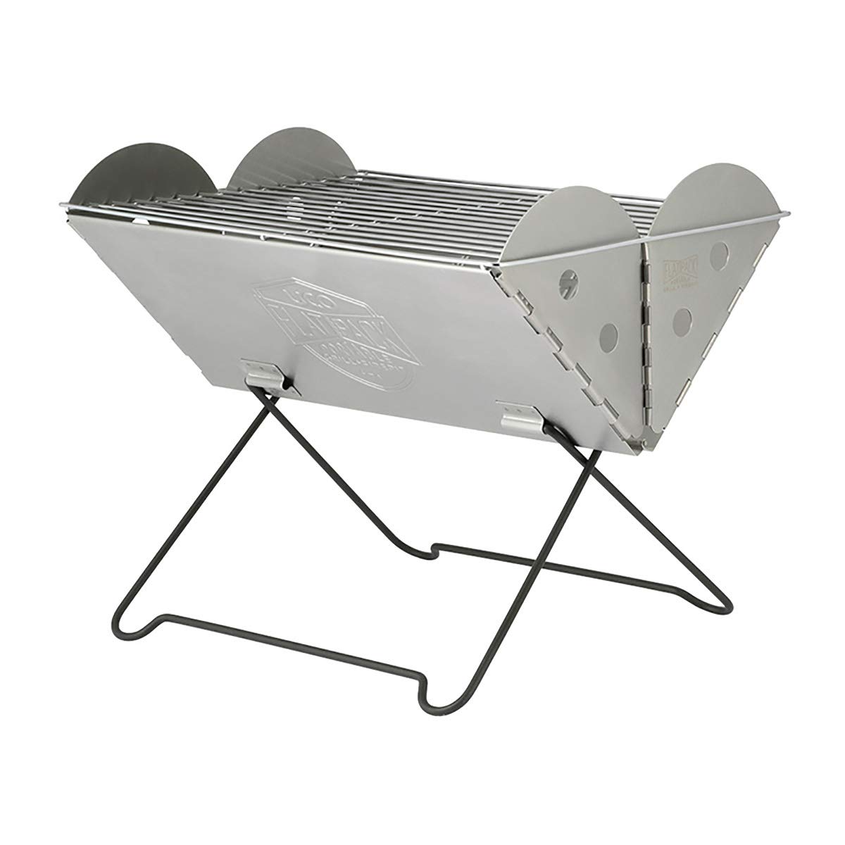Uco 27175 Outdoor Camping Bonfire Stand Flat Pack Portable Grill & Fire Pit with Dedicated Storage Case