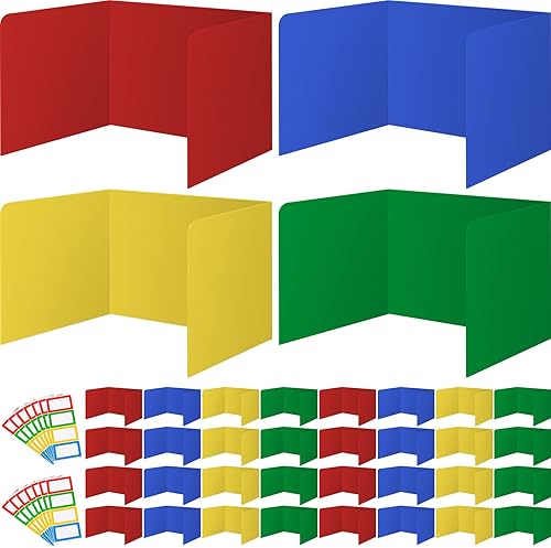 Miniatura 1 de 4 tableros de privacidad de plástico de 14 x 17.5 x 14 pulgadas para escritorios de estudiantes, carpetas de privacidad duraderas e impermeables,