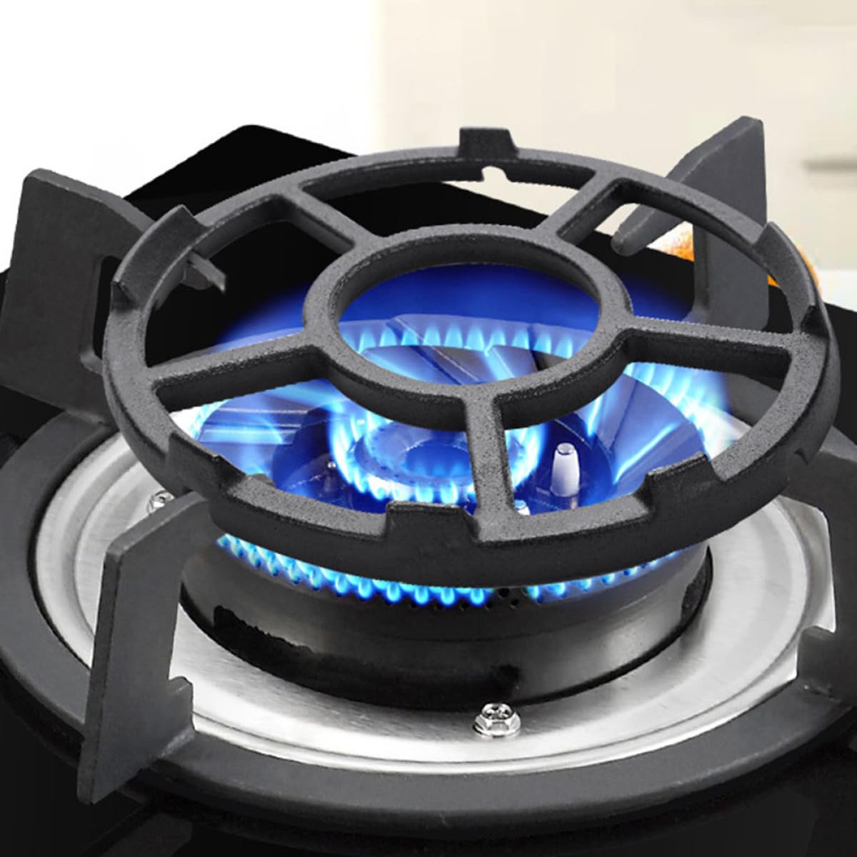 Griglia Antiscivolo per Fornello a Gas in Ghisa 2 Pezzi, Supporto per Wok e Pentole, Accessori Cucina per Uso Domestico e Professionale