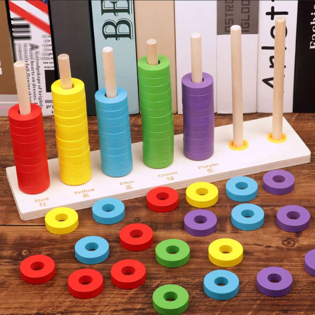 Jouet Montessori Bois Arc-en-Ciel Trier empiler Couleurs