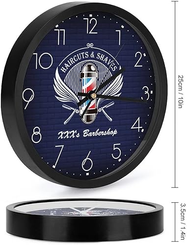 Miniatura 2 de Reloj de pared personalizado de peluquero de 10 pulgadas, añade tu diseño, reloj de pared personalizado silencioso sin tictac, reloj de pared