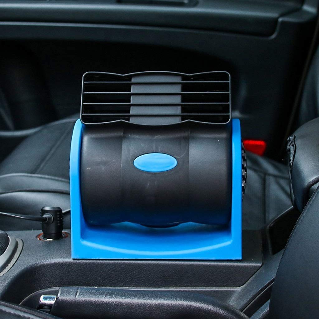 Samochodowy wentylator parowy 12 V, 24 V bez łopatek, cichy, klimatyzacja, super mocny, z regulowaną prędkością i funkcją turbo (rozmiar: 12 V niebieski)