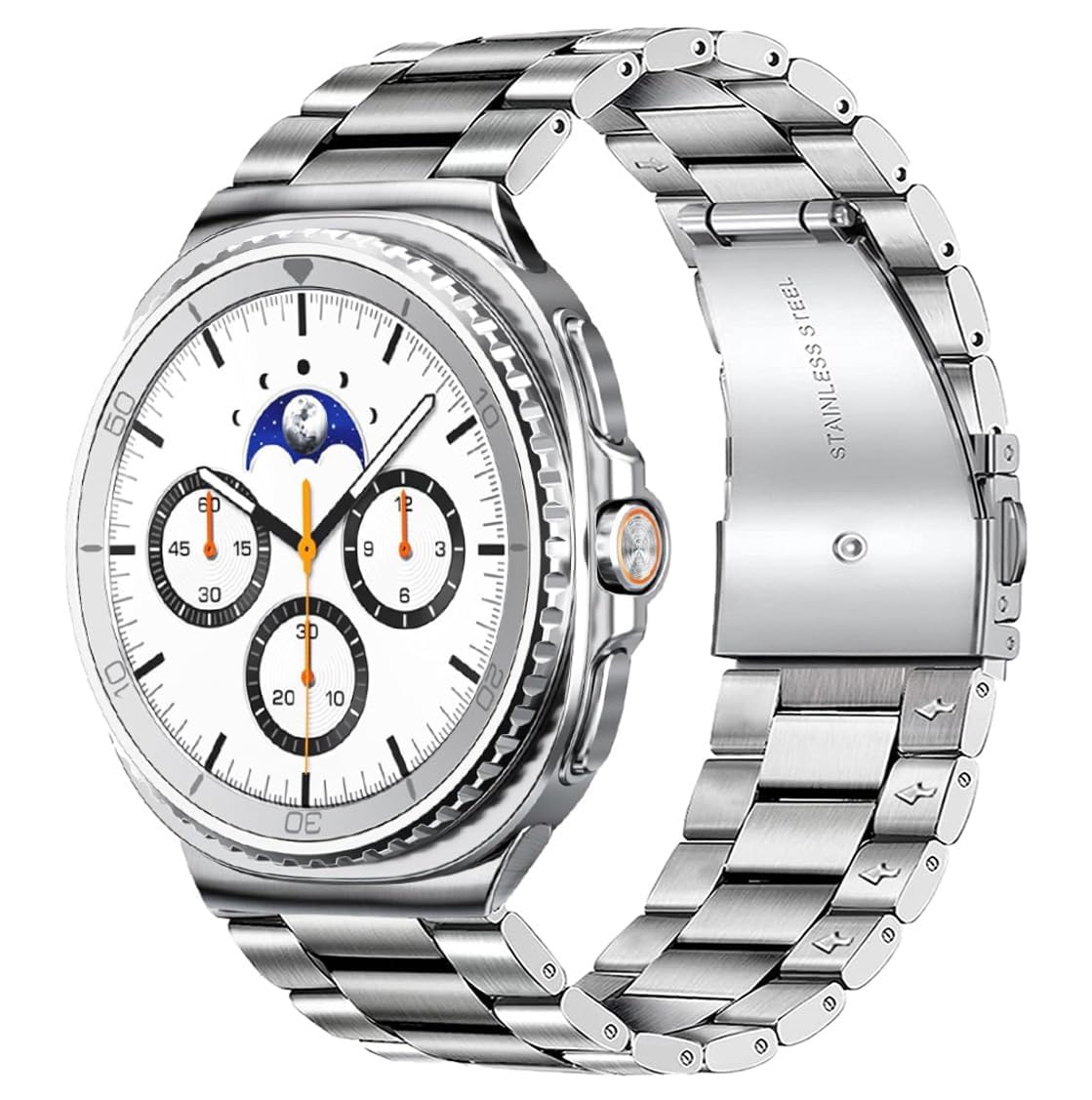 Kompatibel SAMSUNG Galaxy Watch 8 40mm 44mm/ 8 Classic 46mm Armband 2025, Galaxy Watch 8 Classic Metall Frauen Männer,Metallarmband Edelstahl Silber