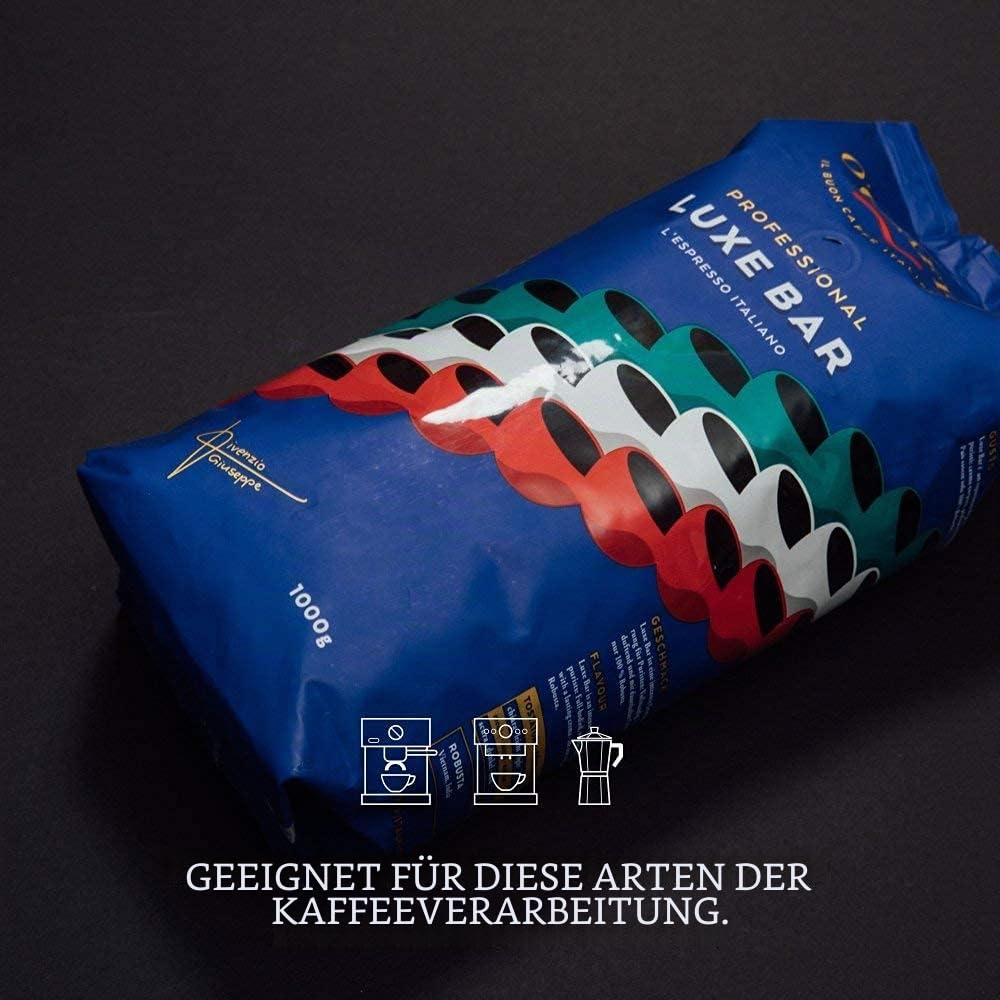 O'CCAFFÈ Espresso Intenso, 1000g ganze Bohne| 3 x 1 kg ganze Bohnen aus 100% Robusta | Kaffee aus extra langsamer Trommelröstung aus italienischem Familienbetrieb